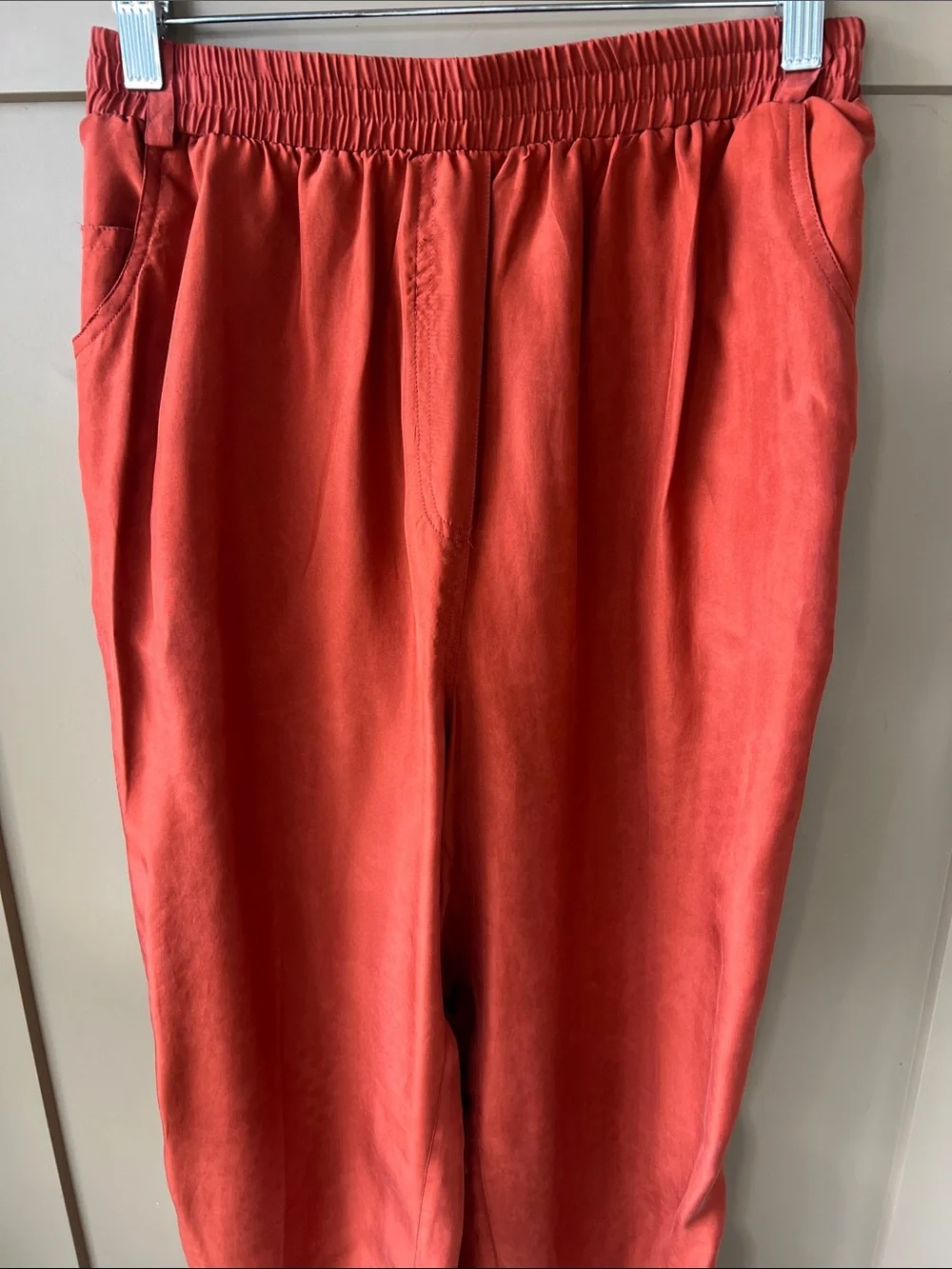 Vintage Like New SK Wear Rust Silk Sz M Pull-on Pants